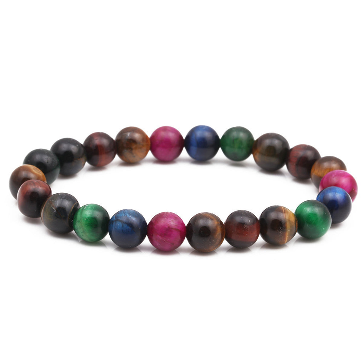 Jewel Tone Quartz Beaded Stretch Bracelet, bracelet for women, elegant gift for her, front view
