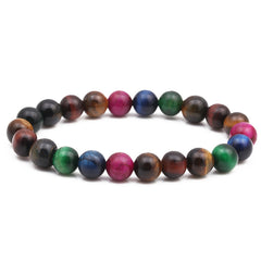Jewel Tone Quartz Beaded Stretch Bracelet