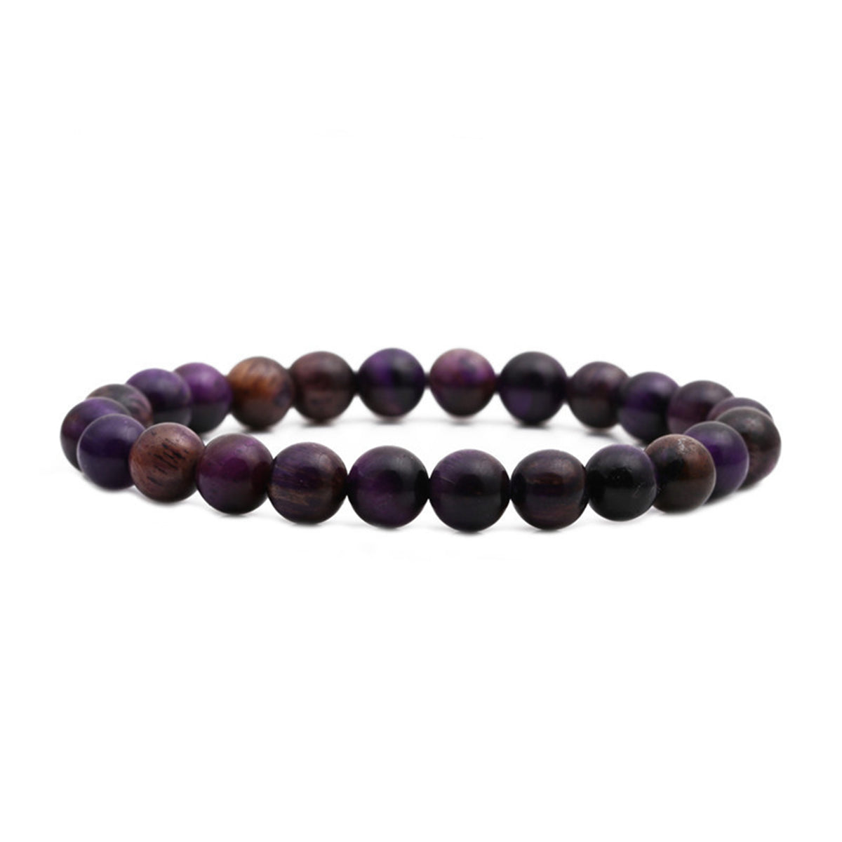 Purple Quartz Beaded Stretch Bracelet, bracelet for women, vintage-inspired design, front view