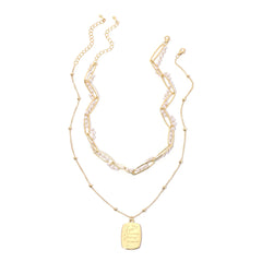 Pearl & 18K Gold-Plated 'Mother & Daughter' Pendant Necklace Set