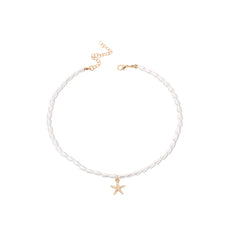 Pearl & 18K Gold-Plated Beaded Starfish Choker Necklace