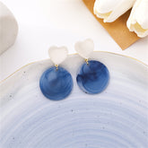 Cat's Eye & Resin 18K Gold-Plated Heart Drop Earrings