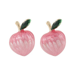 Pink & 18K Gold-Plated Peaches Stud Earrings