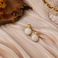 Two stunning gold and white earrings feature an 18K gold-plated design that exudes sophistication and style.