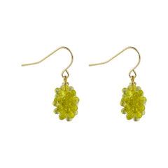 Green Transparent Resin & 18K Gold-Plated Grape Bunch Drop Earrings