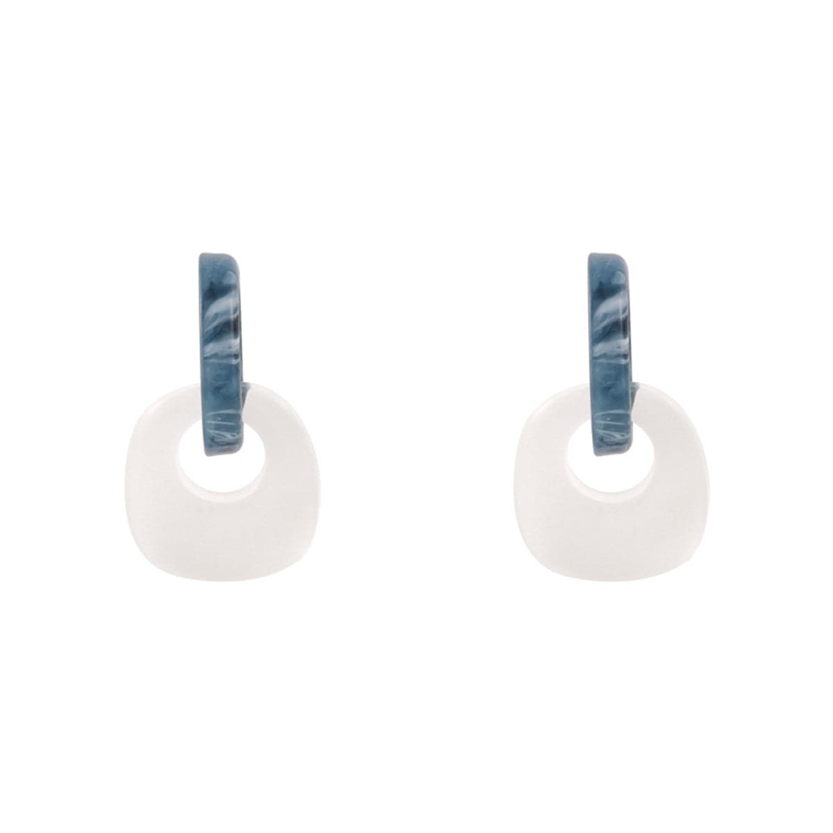 Blue and Clear Interlocked Rings Drop Earrings, drop earrings for women, elegant gift for her, styled look