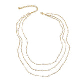 Pearl & 18K Gold-Plated Layered Station Necklace