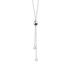 Double Pearl & Silver-Plated Pendant Necklace