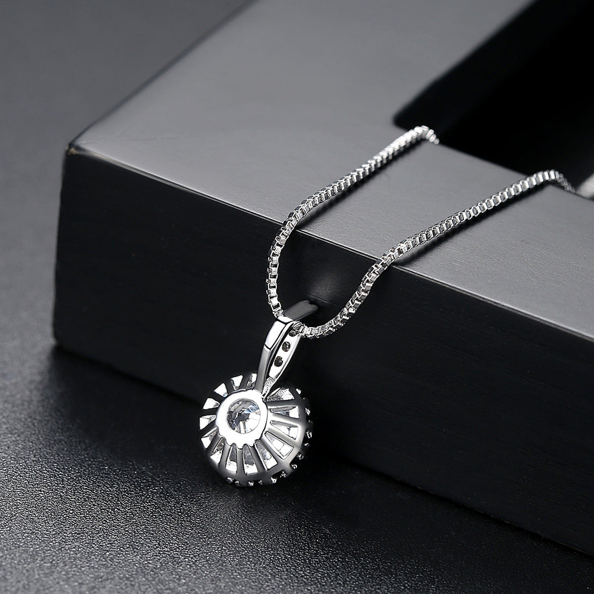 Crystal and Cubic Zirconia Round Pendant Necklace, pendant necklace for women, everyday style, lifestyle look