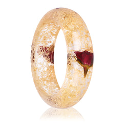 Red & Natural Dried Flower Bangle