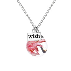 Delphinium & Silver-Plated 'Wish' Pendant Necklace