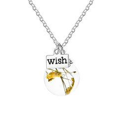 Yellow Daisy & Silver-Plated 'Wish' Pendant Necklace