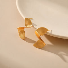 Eye-catching 18K gold-plated earrings designed with a flowing wave motif, perfect for making a bold fashion statement.