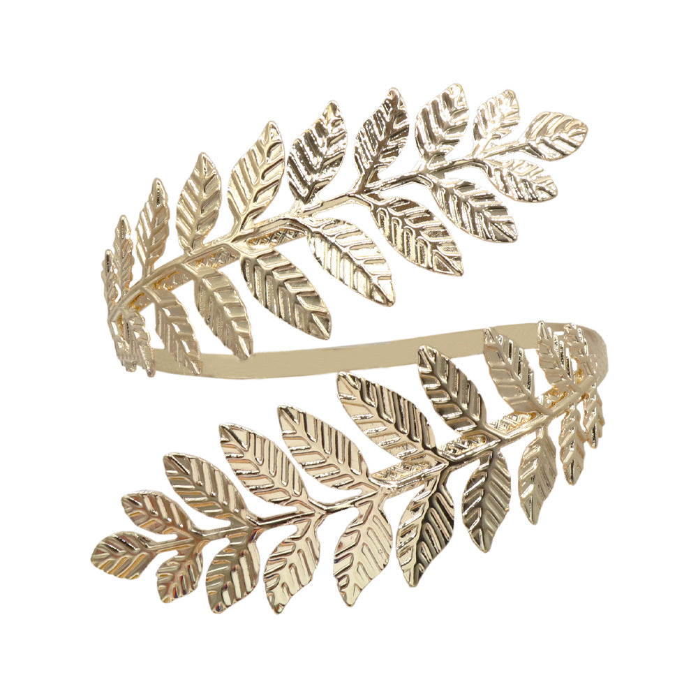 18K Gold-Plated Branch Arm Cuff, dainty minimalist design, styled look