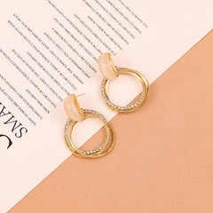 Cat's Eye & Cubic Zirconia Stacked Drop Earrings