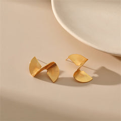 Stunning 18K gold-plated earrings with a captivating wave design, ideal for elevating your style with a modern twist.