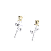 Two-Tone Rose Stud Earrings