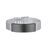 Black-Tone Curved Card Belt Bracelet