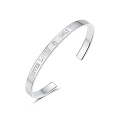 Cubic Zirconia & Silver-Plated 'Only You' Cuff