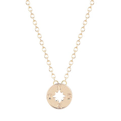 18K Gold-Plated Open Compass Pendant Necklace