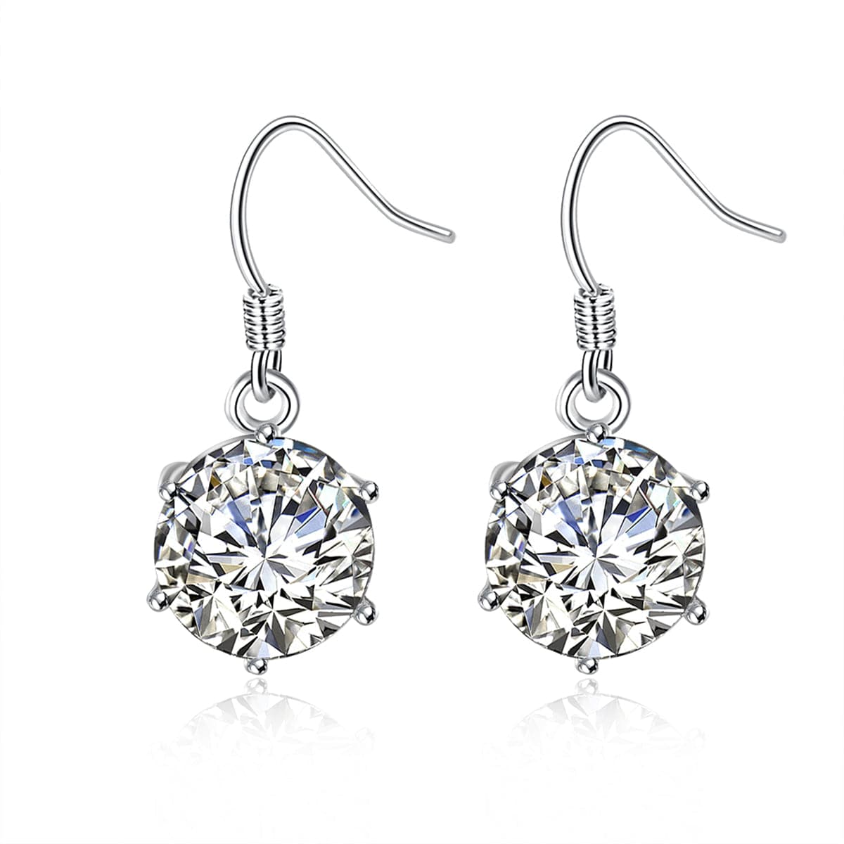 Cubic Zirconia & Silver-Plated Drop Earring - streetregion