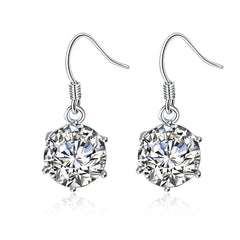 Cubic Zirconia & Silver-Plated Drop Earring - streetregion