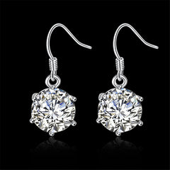 Cubic Zirconia & Silver-Plated Drop Earring - streetregion