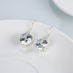 Cubic Zirconia & Silver-Plated Drop Earring - streetregion
