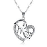 Cubic Zirconia & Silver-Plated 'Mom' Pendant Necklace - streetregion