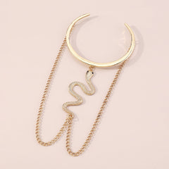 18K Gold-Plated Textured Snake Chain Arm Cuff