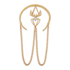 Crystal & 18K Gold-Plated Spider Chain Arm Cuff