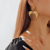 18K Gold-Plated Open Heart Drop Earrings