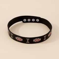 Black & Red Geometric Choker Necklace