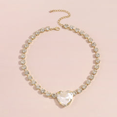 Crystal & Cubic Zirconia Heart Pendant Necklace