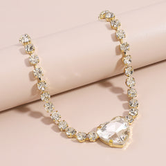Crystal & Cubic Zirconia Heart Pendant Necklace