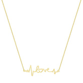 18K Gold-Plated Heartbeat 'Love' Pendant Necklace