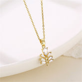 Crystal & 18K Gold-Plated Branch Pendant Necklace