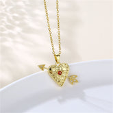 Cubic Zirconia & 18K Gold-Plated Cupid Arrow Pendant Necklace