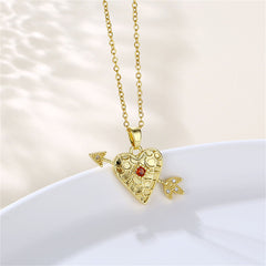Cubic Zirconia & 18K Gold-Plated Cupid Arrow Pendant Necklace