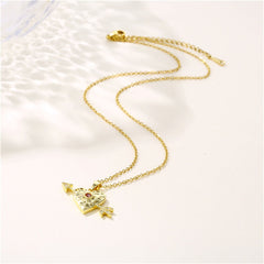 Cubic Zirconia & 18K Gold-Plated Cupid Arrow Pendant Necklace