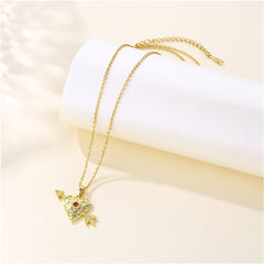 Cubic Zirconia & 18K Gold-Plated Cupid Arrow Pendant Necklace