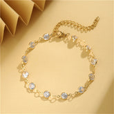Clear Crystal & 18K Gold-Plated Round Station Bracelet