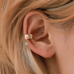 Clear Cubic Zirconia & 18K Gold-Plated Bee Charm Two-Piece Ear Cuff Set