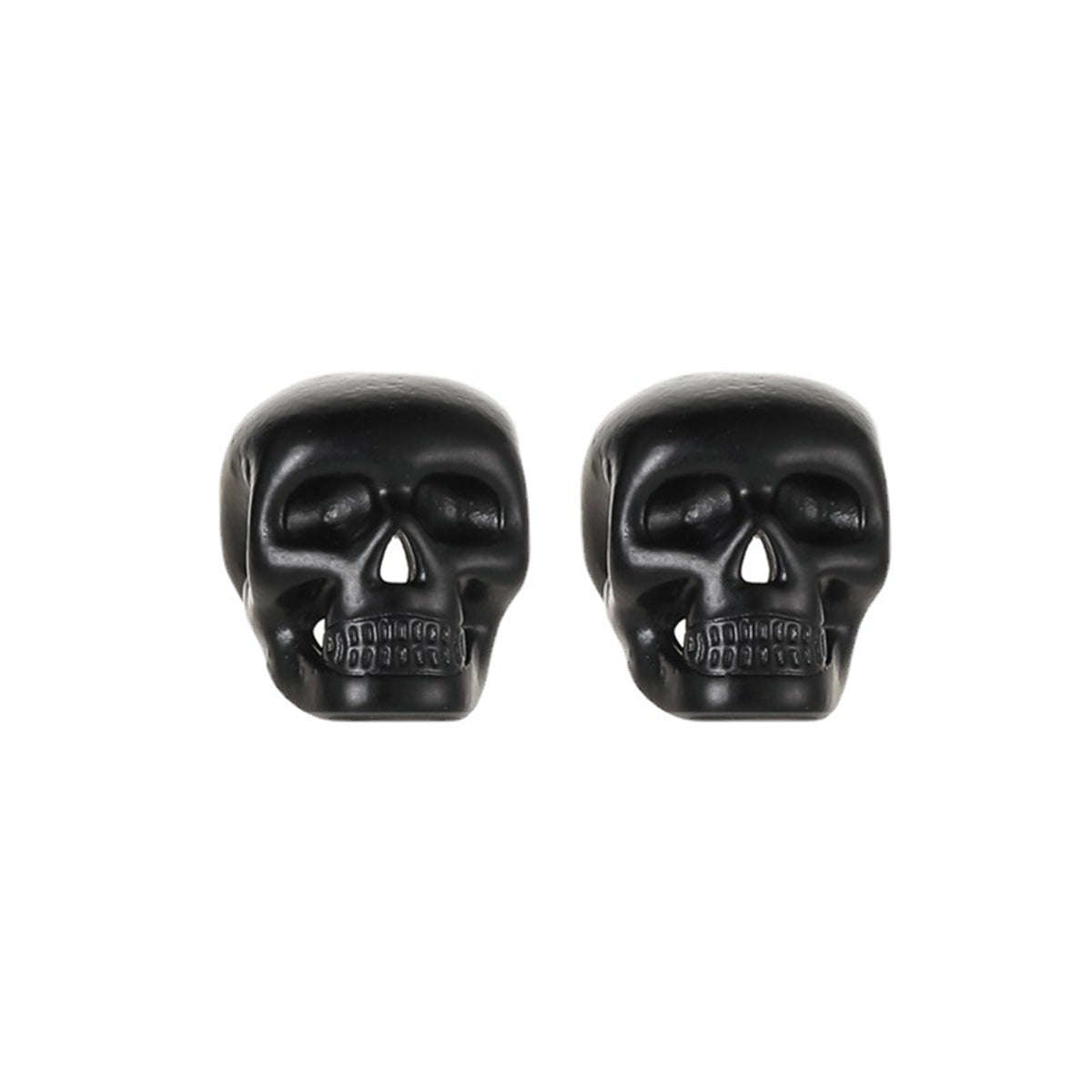 Black Skull Stud Earrings, stud earrings for women, dainty minimalist design, side view