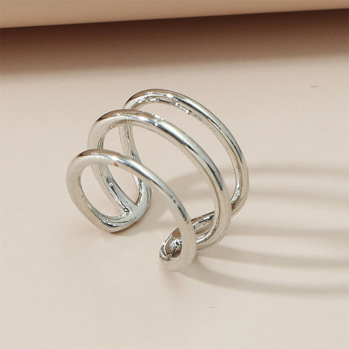 Silver-Plated Layered Ear Cuff, silver stud earrings for women, botanical inspired, lifestyle look