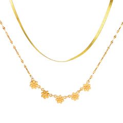 18K Gold-Plated Mum Layered Station Necklace