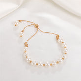 Pearl & 18K Gold-Plated Bead Adjustable Bracelet