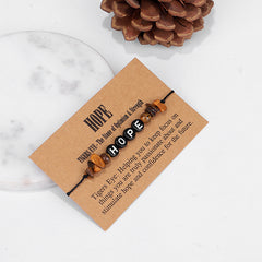 Quartz & Black 'Hope' Adjustable Bracelet