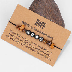 Quartz & Black 'Hope' Adjustable Bracelet