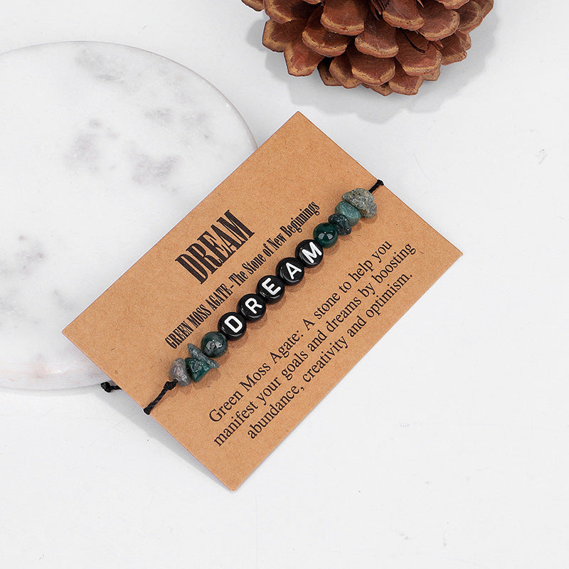Green Quartz and Black 'Dream' Adjustable Bracelet, bracelet for women, dainty minimalist design, styled look